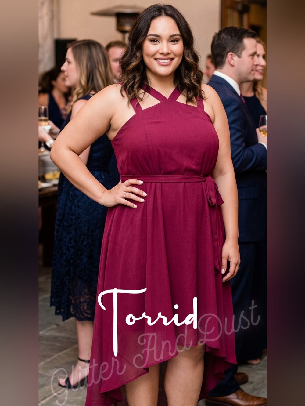 Torrid Chiffon Belted Cutout Dress